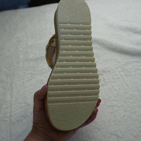 Volatile Jules Slide Sandals Tan Multi Size 8 Braided Platform Cork Wedge - Picture 6 of 7